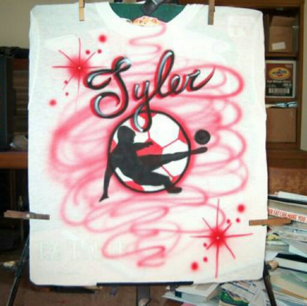 COPY - SOCCER Airbrushed T-shirt Custom Made